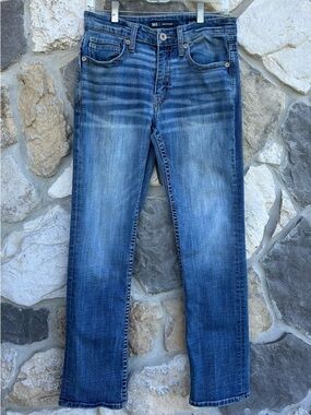 BKE Jake Straight Jeans Size 31x32 Mens Thick Stitch Blue Medium Wash Denim